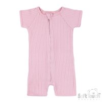 JS4600-DP: Dusty Pink Ribbed Jumpsuit (0-3 Months)